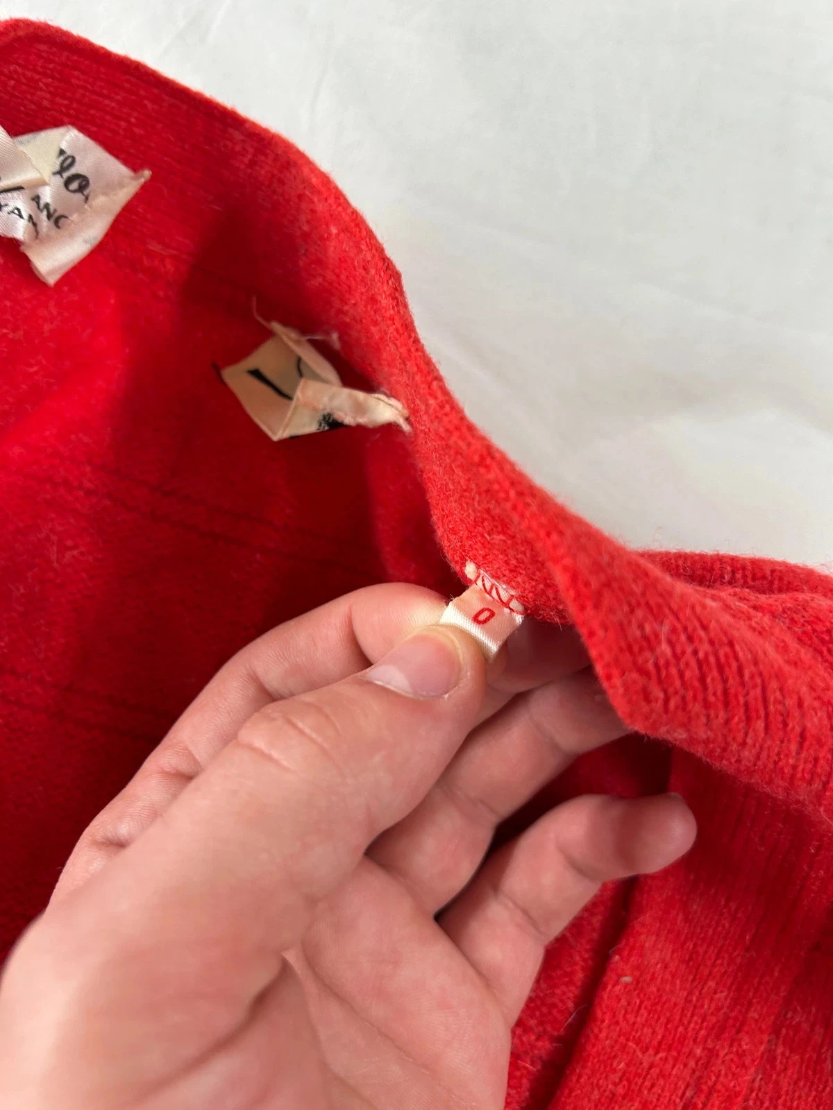 Chaleco rojo de lana de cordero vintage Solfin Paris – photo 12
